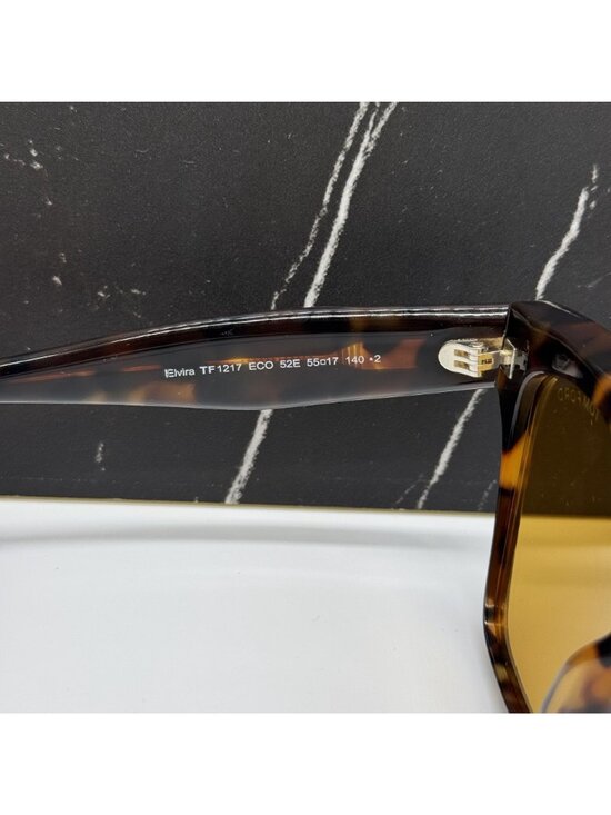 NEW TOM FORD ELVIRA TF1217 52E HAVANA/YELLOW WOMEN CAT EYE SUNGLASSES FT1217 52E main image 5